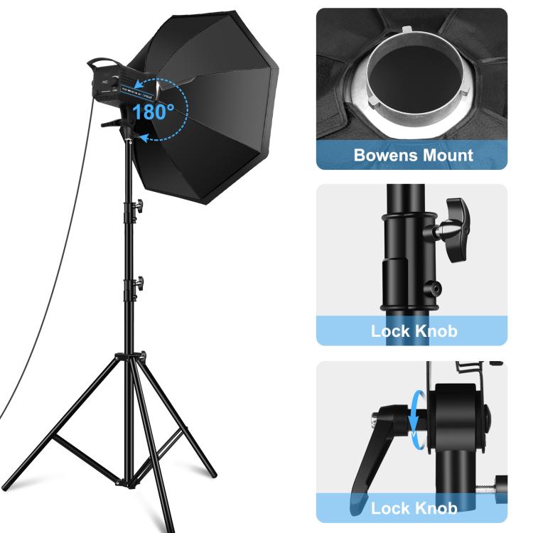 PULUZ 120W Photo Studio Strobe Flash Light Kit with Softbox Reflector & Tripod(UK Plug)