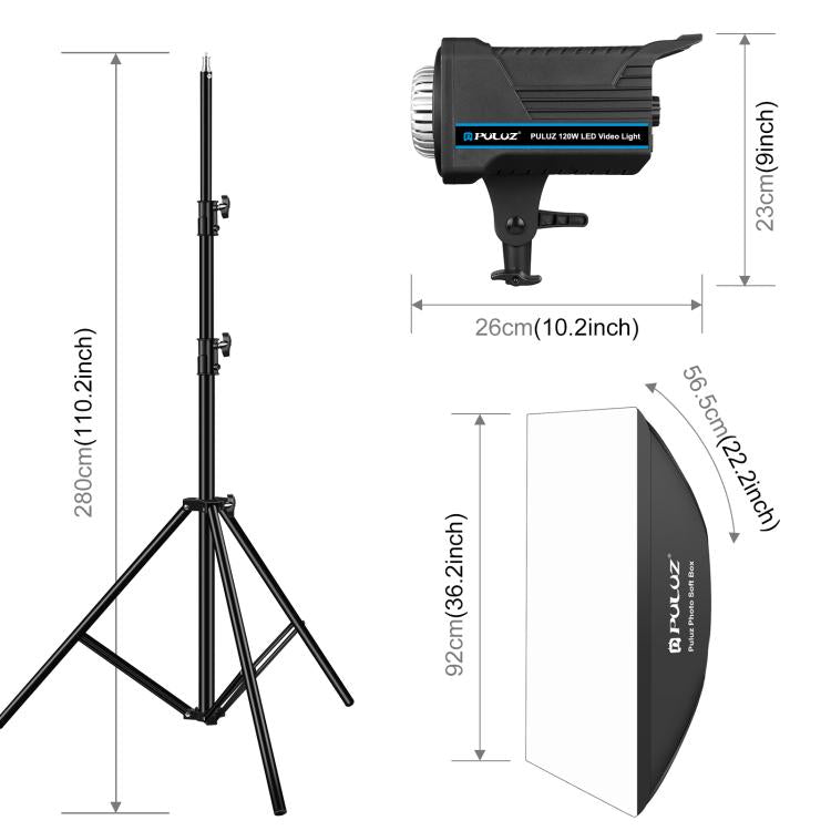 PULUZ 120W Photo Studio Strobe Flash Light Kit with Softbox Reflector & Tripod(EU Plug)