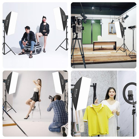PULUZ 120W Photo Studio Strobe Flash Light Kit with Softbox Reflector & Tripod(US Plug)