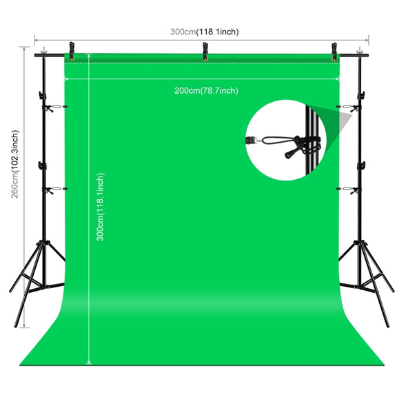PULUZ LED Light Studio Softbox Photography Kit with Background & Reflective & Tripod Mount & Sandbags (US Plug)