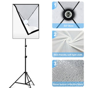PULUZ Softbox Lighting Kit 2 PCS 50x70cm Professional Photo Studio Photography Light Equipment with 2 x E27 Socket Bulb Photography Lighting Kit(US Plug)