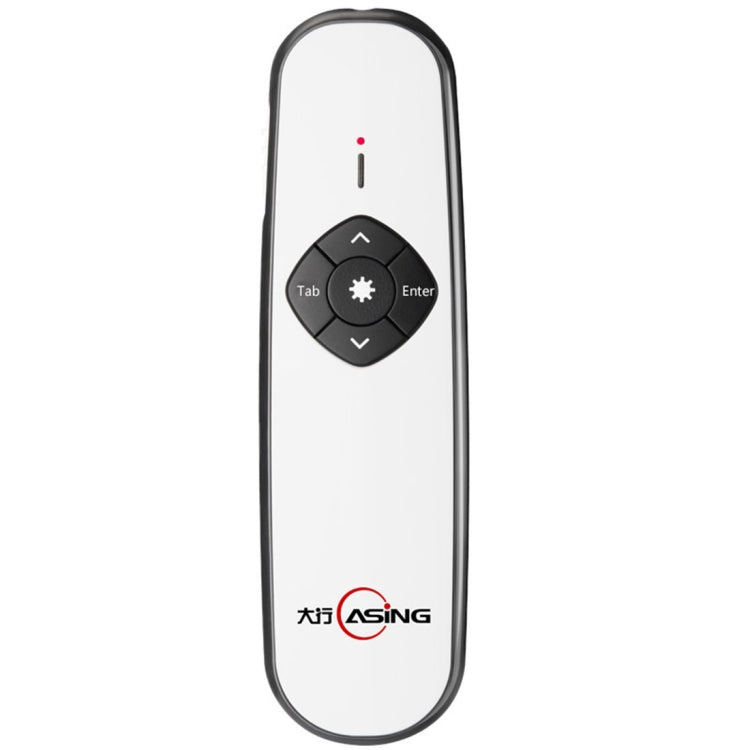 ASiNG A800 USB Charging 2.4GHz Wireless Presenter PowerPoint Clicker Representation Remote Control Pointer, Control Distance: 100m(White)