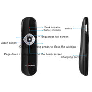 ASiNG A800 USB Charging 2.4GHz Wireless Presenter PowerPoint Clicker Representation Remote Control Pointer, Control Distance: 100m(White)