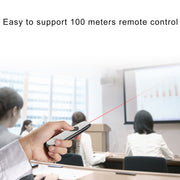 ASiNG A800 USB Charging 2.4GHz Wireless Presenter PowerPoint Clicker Representation Remote Control Pointer, Control Distance: 100m(White)