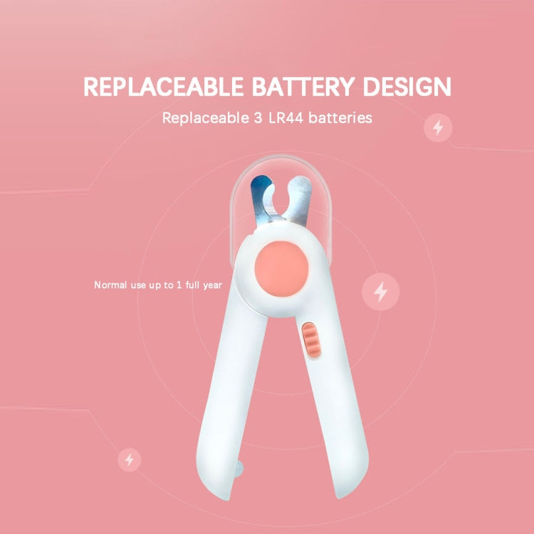Pet Cat and Dog LED Light Nail Clippers (Pink)