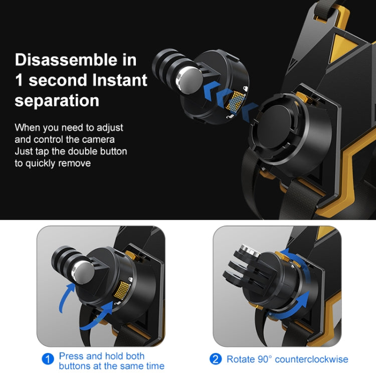 PULUZ Magnetic Quick Release Motorcycle Helmet Chin Strap Mount (Black)