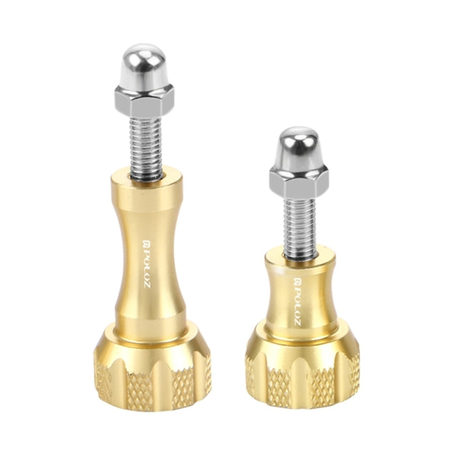 PULUZ CNC Aluminum Thumb Knob Stainless Bolt Nut Screw Set for GoPro Hero12 Black / Hero11 /10 /9 /8 /7 /6 /5, Insta360 Ace / Ace Pro, DJI Osmo Action 4 and Other Action Cameras(Gold)