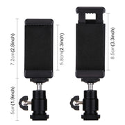 PULUZ 1/4 inch Hot Shoe Tripod Head +  Tripod Stand Clamp for iPhone, Samsung, Huawei, HTC, 5.5cm