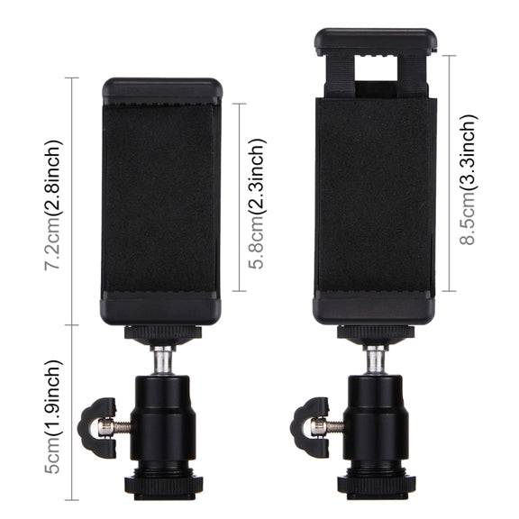 PULUZ 1/4 inch Hot Shoe Tripod Head +  Tripod Stand Clamp for iPhone, Samsung, Huawei, HTC, 5.5cm