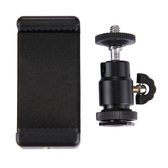 PULUZ 1/4 inch Hot Shoe Tripod Head +  Tripod Stand Clamp for iPhone, Samsung, Huawei, HTC, 5.5cm