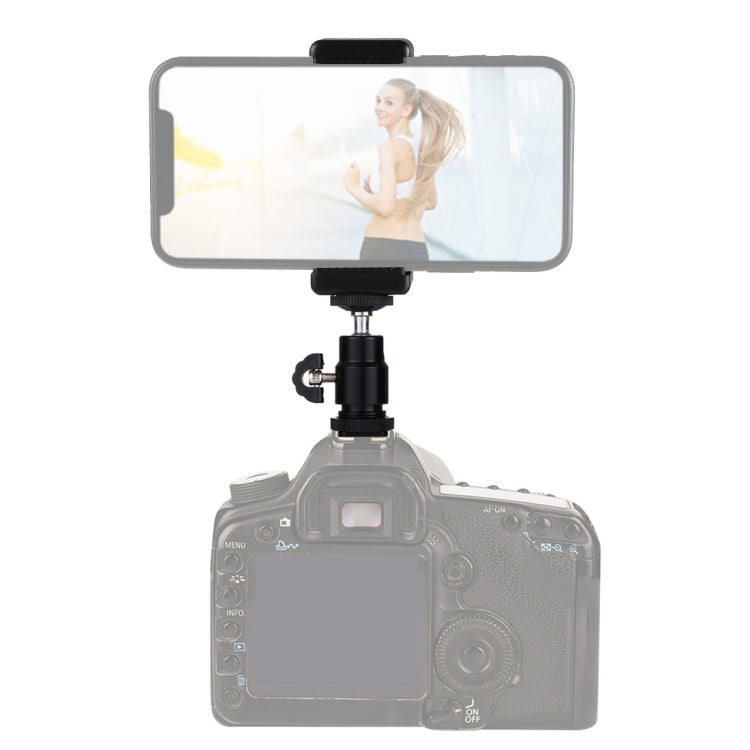 PULUZ 1/4 inch Hot Shoe Tripod Head +  Tripod Stand Clamp for iPhone, Samsung, Huawei, HTC, 5.5cm
