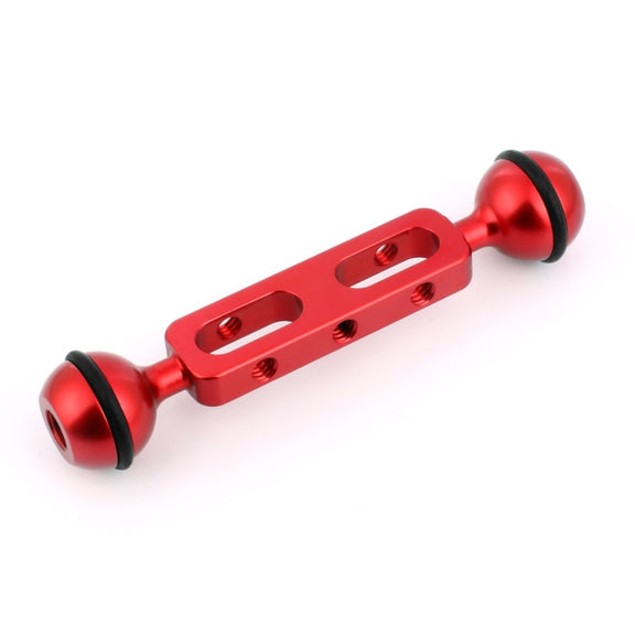 PULUZ 5.1 inch 13cm Aluminum Alloy Dual Balls Arm, Ball Diameter: 25mm(Red)