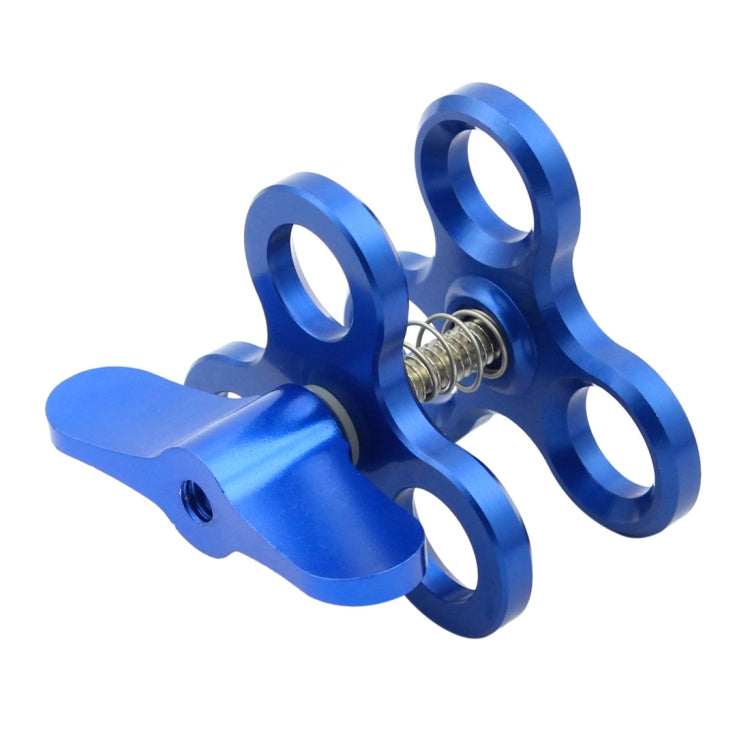 PULUZ Triple Ball Clamp Close Hole Diving Camera Bracket CNC Aluminum Spring Flashlight Clamp for Diving Underwater Photography System(Blue)