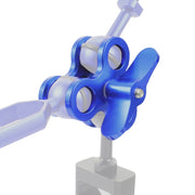 PULUZ Triple Ball Clamp Close Hole Diving Camera Bracket CNC Aluminum Spring Flashlight Clamp for Diving Underwater Photography System(Blue)
