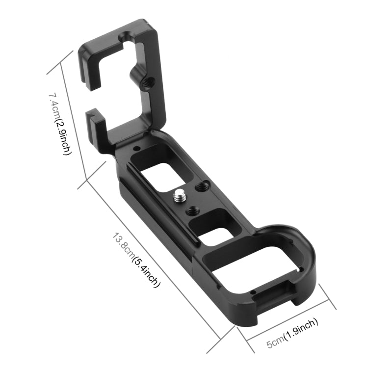 PULUZ 1/4 inch Vertical Shoot Quick Release L Plate Bracket Base Holder for Sony A7R / A7 / A7S(Black)