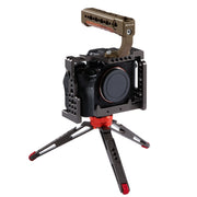 PULUZ Camera Wooden Top Handle with Cold Shoe Mount for Mirrorless Camera Cage Stabilizer(Bronze)