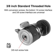 PULUZ Aluminum Alloy Ball Head Tripod Mount with Cold Shoe Base(Black)