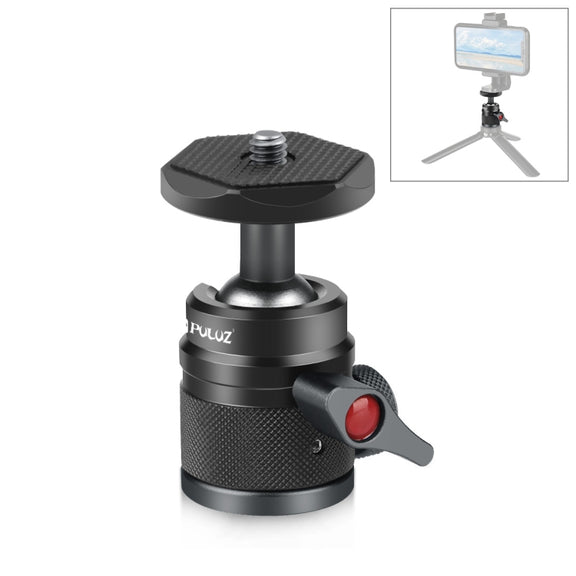 PULUZ 360 Panorama Aluminum Alloy Tripod Ball Head Adapter with Knob Lock(Black)