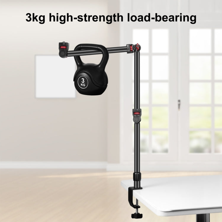 PULUZ Overhead Camera Mount C-Clamp Desk Stand Live Holder(Black)