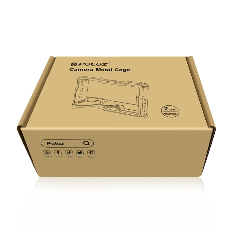 For Nikon ZFC PULUZ Wood Handle Metal Camera Cage Stabilizer Rig(Black)