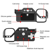 For Sony ZV-E1 PULUZ Aluminum Alloy Camera Cage Stabilizer (Black)