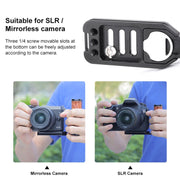 PULUZ Wooden Left Side Handle Vertical Shoot Quick Release L Plate
