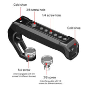 PULUZ Arri Metal Silicone Top Handle with Cold Shoe Mount for Mirrorless Camera Cage Stabilizer (Black)