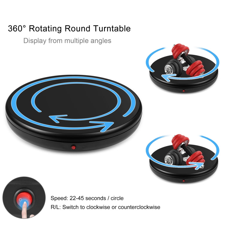 PULUZ 45cm Remote Control Adjusting Speed Rotating Turntable Display Stand, Black, Load 100kg(EU Plug)