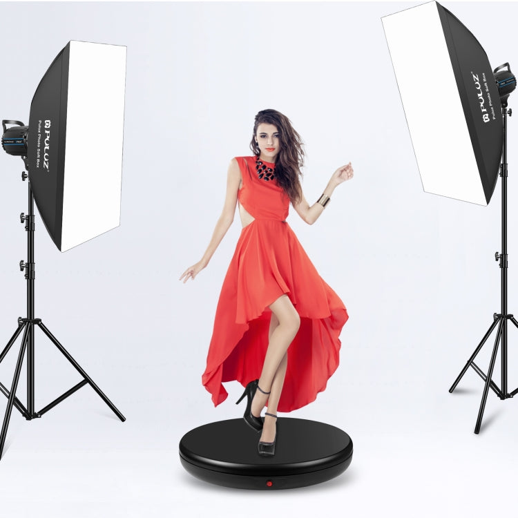 PULUZ 45cm Remote Control Adjusting Speed Rotating Turntable Display Stand, Black, Load 100kg(UK Plug)