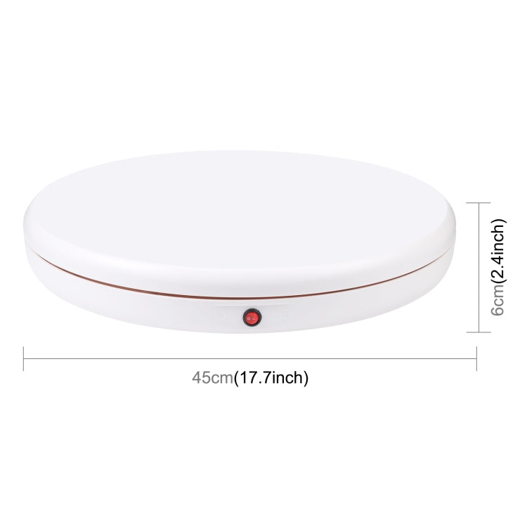 PULUZ 45cm Remote Control Adjusting Speed Rotating Turntable Display Stand, White, Load 100kg(AU Plug)