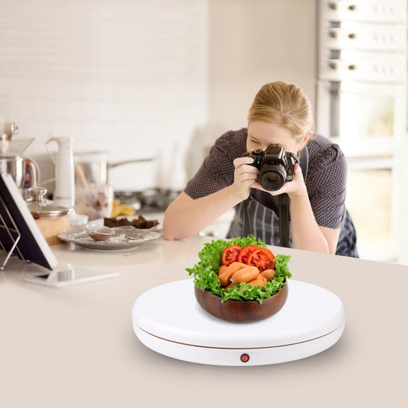 PULUZ 45cm Remote Control Adjusting Speed Rotating Turntable Display Stand, White, Load 100kg(AU Plug)