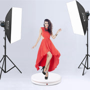 PULUZ 45cm Remote Control Adjusting Speed Rotating Turntable Display Stand, White, Load 100kg(AU Plug)