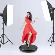 PULUZ 45cm Remote Control Adjusting Speed Rotating Turntable Display Stand with Power Socket, Black, Load 100kg(EU Plug)