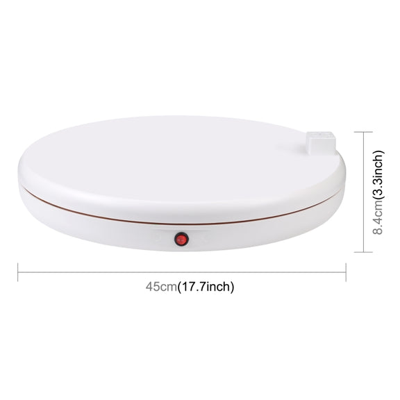 PULUZ 45cm Remote Control Adjusting Speed Rotating Turntable Display Stand with Power Socket, White, Load 100kg(AU Plug)