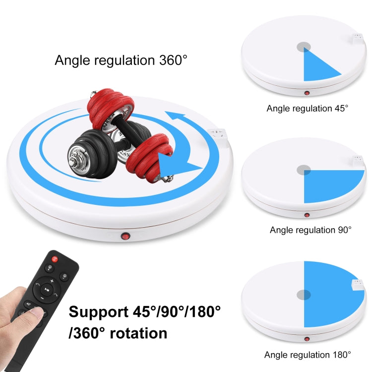 PULUZ 45cm Remote Control Adjusting Speed Rotating Turntable Display Stand with Power Socket, White, Load 100kg(AU Plug)