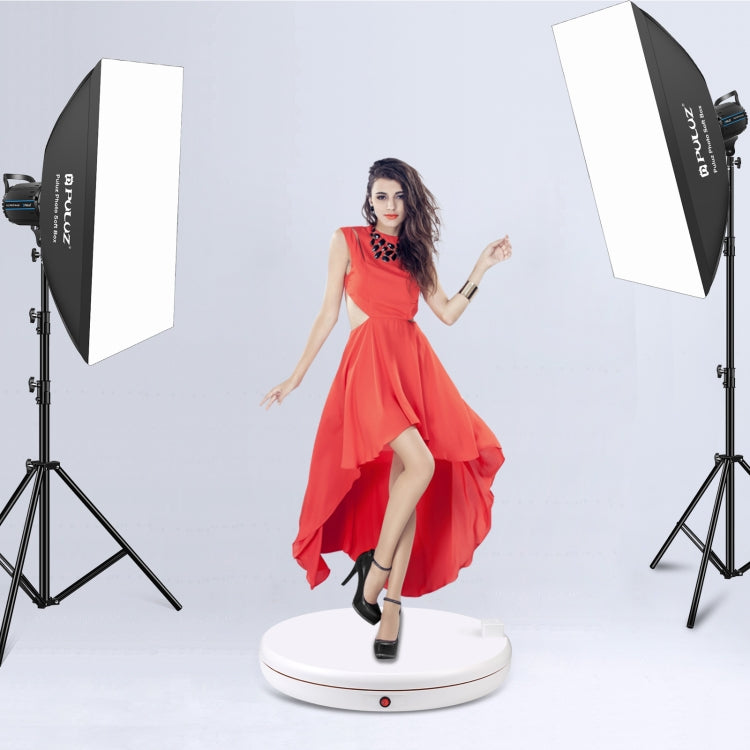 PULUZ 45cm Remote Control Adjusting Speed Rotating Turntable Display Stand with Power Socket, White, Load 100kg(AU Plug)