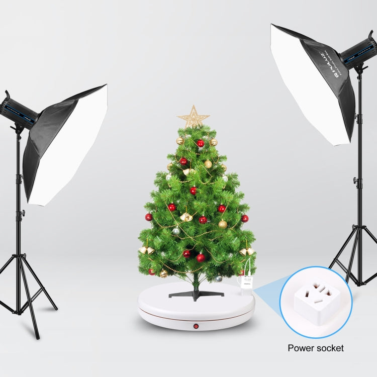 PULUZ 45cm Remote Control Adjusting Speed Rotating Turntable Display Stand with Power Socket, White, Load 100kg(EU Plug)
