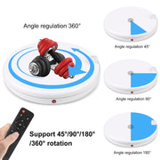 PULUZ 45cm Remote Control Adjusting Speed Rotating Turntable Display Stand with Power Socket, White, Load 100kg(UK Plug)