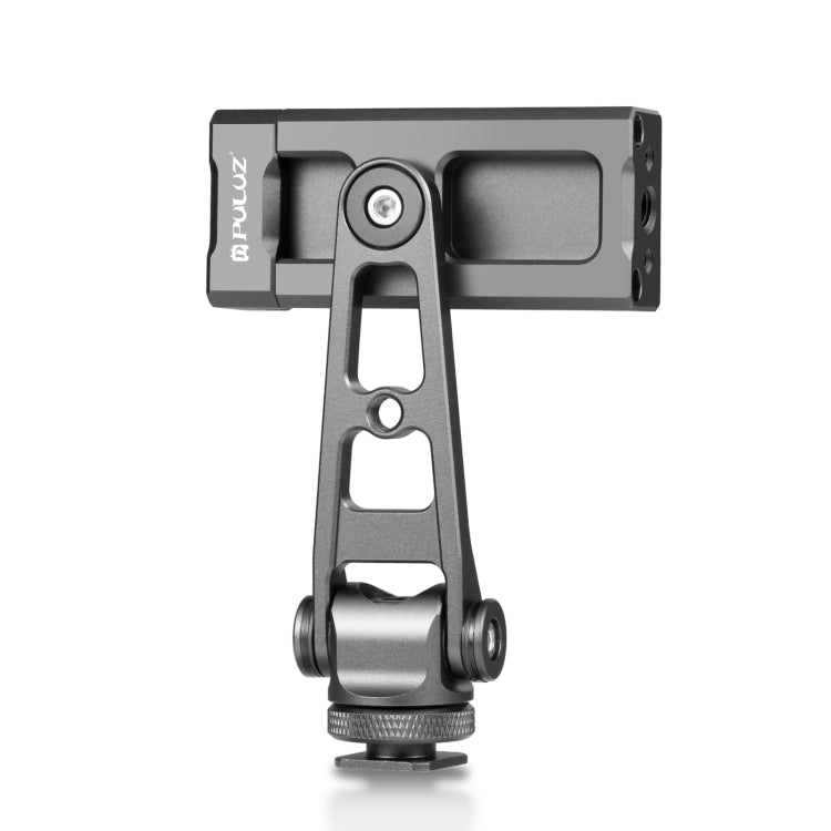 PULUZ Z-axis 360 Rotation Cold Shoes Aluminum Alloy Phone Clamp Holder Bracket (Black)