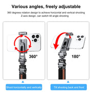 PULUZ Z-axis 360 Rotation Cold Shoes Aluminum Alloy Phone Clamp Holder Bracket (Black)