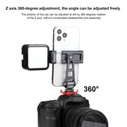 PULUZ Z-axis 360 Rotation Cold Shoes Aluminum Alloy Phone Clamp Holder Bracket (Black)