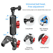 PULUZ Motorcycle Handlebar Crab Clamp CNC Metal Magic Arm Rod Mount