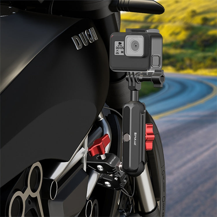 PULUZ Motorcycle Handlebar Crab Clamp CNC Metal Magic Arm Rod Mount