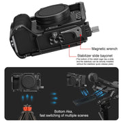For Sony ILCE-A7CM2 / Alpha 7C II / Alpha 7CR PULUZ Metal Camera Cage Stabilizer Rig (Black)
