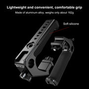 PULUZ Double-thread Metal Quick Release Top Handle with Cold Shoe for Camera Cage Stabilizer (Black)