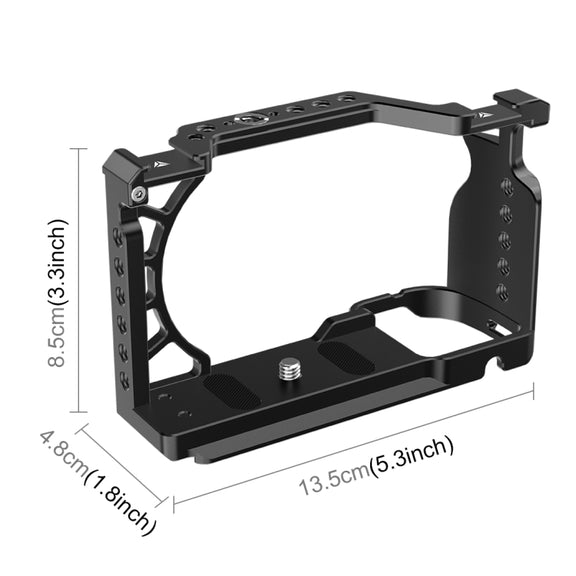 For Sony A6500 / A6400 / A6300 / A6000 PULUZ Metal Camera Cage Expansion Mount Stabilizer Rig (Black)