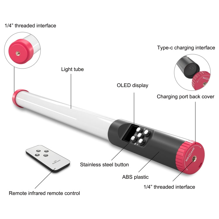 PULUZ RGB 114 LEDs Water-resistant Photography Handheld Light Stick with Remote Control(Red)