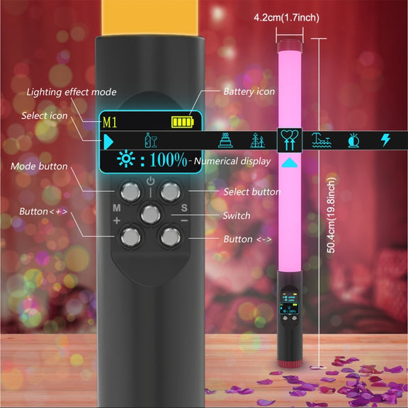 PULUZ RGB 114 LEDs Water-resistant Photography Handheld Light Stick with Remote Control(Red)