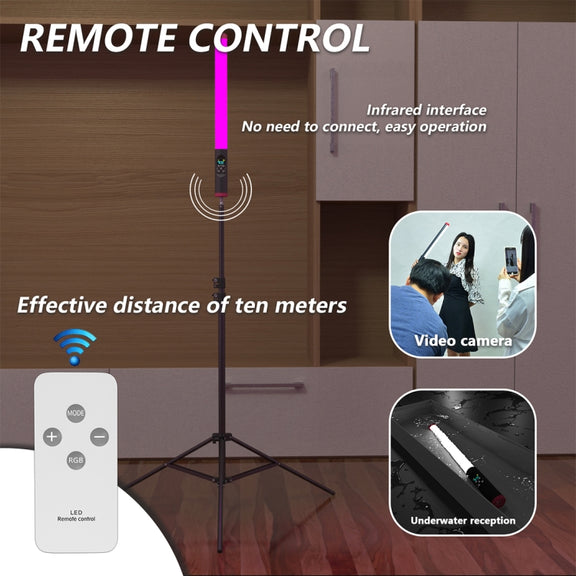 PULUZ RGB 114 LEDs Water-resistant Photography Handheld Light Stick with Remote Control(Red)