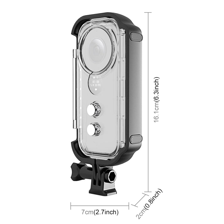PULUZ 30m Underwater Water-resistant Housing Protective Case for Insta360 ONE X, with Buckle Basic Mount & Screw